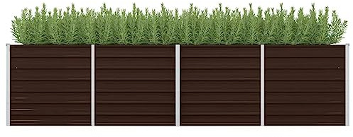 Myheimly Garten-Hochbeet Braun 320 x 80 x 77 cm Verzinkter Stahl