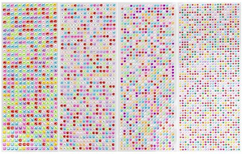3090Pcs Rhinestone Stickers - Self-Adhesive Stick-On Gems for Crafting & DIY - Sparkling Gem Stickers for Nails, Phone Cases, Home Decor