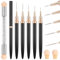 MELLIEX 6 Stück Nagel Pinsel Set, Professional Nagel Art Liner Pinsel，Dünn Nageldesign Pinsel, Nailart Pinsel Fineliner Nagelpinsel mit Deckel Gelnägel Pinsel Dünn Ombre Schwamm Pinsel für Nageldesign