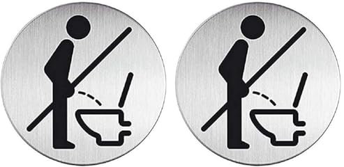 Durable Türschild Picto rund (Bitte setzen, 83 mm) metallic silber, 492123 (Packung mit 2)