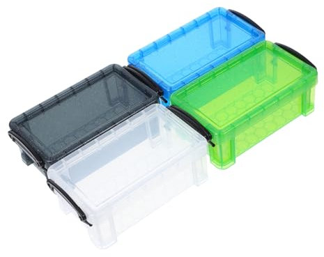 Operitacx 4Er-Box Aufbewahrungskiste schubladenbox kunststoffbox Handwerksaufbewahrung aufbewahrungsbehälter Transparente Box durchsichtiger Kunststoff-Organizer Bunte pp