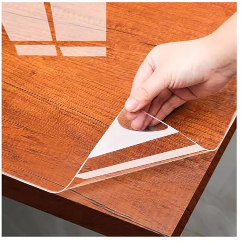 Film de protection transparent transparent pour plan de travail, table à manger, film de protection amovible pour bureau, transparent