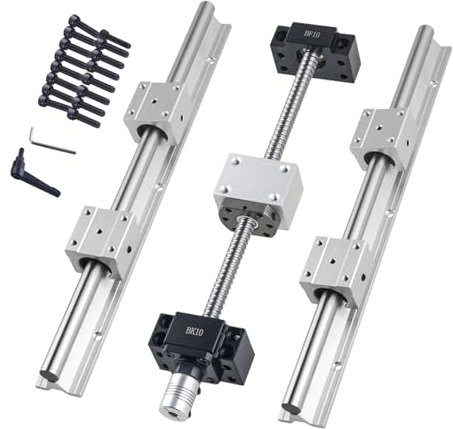 CNCYEAH Linearführung set SBR12-300mm Linearschiene Rostfreie Führungsschiene mit 4 SBR12UU Linearlager Lagerblock+SFU1204-300mm Kugelumlaufspindel Set für DIY 3D Drucker Schrittmotor