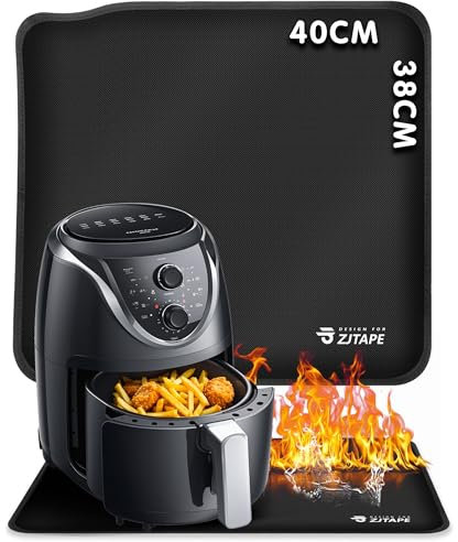 ZJTAPE Tappetino Resistente al Calore per Friggitrice ad Aria, 40x38cm Tappetino di Protezione dal Calore, Protezione del Piano di lavoro, Tappetini in silicone per Microonde, Macchina per il caffè