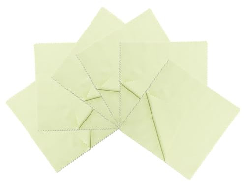 Daryunk 6pcs Silver Polishing Cloth Set, Reusable Silver Cleaning Cloth, Double-Sided Polishing Cloth Suitable for Jewelry, Glasses, Mobile Phones, iPads, and Screens, Green