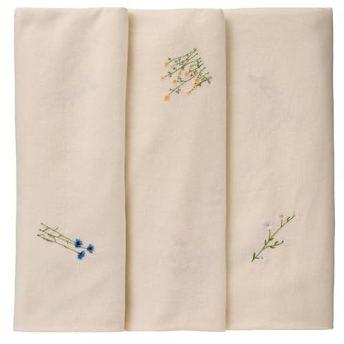IB Laursen Tischdecke Flora länglich m/Margeriten, Kornblumen und Butterblumen Butter Cream B: 150 L: 250