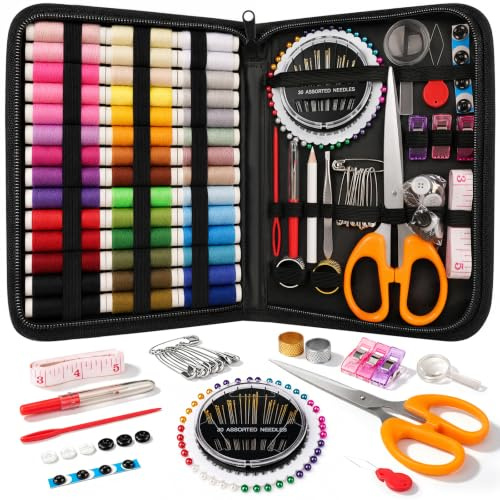 Coquimbo Nähset mit Nähzubehör, Komplettes Nähzeug für Anfänger Reisende | Weihnachtsgeschenke für Mama, Nähset Grundausstattung Sewing Kit für Hause Reise Camping & Notnähen mit 42 Spulen Faden