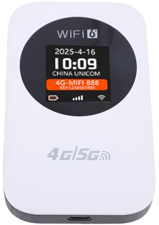 Ejoyous Tragbarer WLAN-Router, Mobiler 300-Mbit/s-Dualband-4G-LTE-Hotspot mit SIM-Kartensteckplatz, Zuverlässiger Internetzugang für Reisen und den Einsatz Im Freien (White)