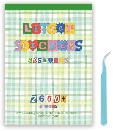 2600 Stück Buchstaben Aufkleber – Vintage Alphabet Sticker Set für Scrapbook, Journaling & Dekoration | 40 Bögen selbstklebende Buchstaben im Ransom-Look – Scrapbook Sticker zum Aufkleben