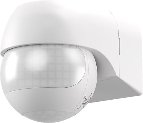 goobay 2-Bereichs Bewegungsmelder außen IP44, 2 Sensoren 180° & 360° Unterkriechschutz, 12 m Erkennungsweite, neigbar & schwenkbar, Aufputz Lichtschalter Ersatz für LED 600W weiß - 79593