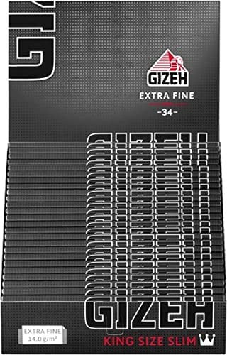 Gizeh Extra fine King Size Slim Papers Blättchen Magnetverschluss 2 Boxen (50x Heftchen/Booklets)
