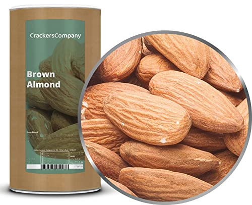 CrackersCompany 'Brown Almond' (2 x 750g in Membrandose groß) Frische Mandeln in der Schale - Mandeln unbehandelt mit Haut