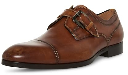 Steve Madden Men's Covet Monk Strap Loafer, Cognac Leather, 10 M