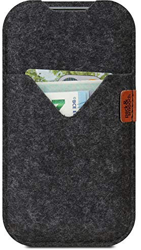 Pack & Smooch Hülle für iPhone 11 / XR | Tasche Shetland | 100% Merino Wollfilz | Handmade in Germany – Anthrazit