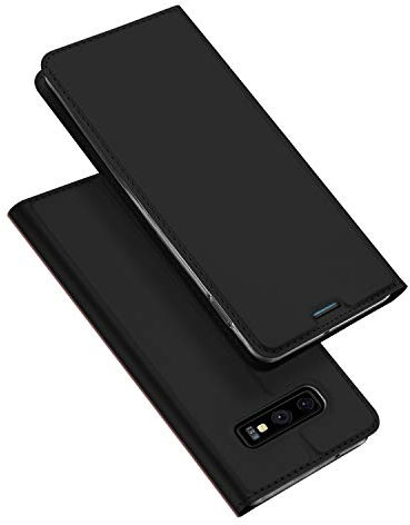 DUX DUCIS Hülle für Samsung Galaxy S10E, Leder Klappbar Handyhülle Schutzhülle Tasche Case mit [Kartenfach] [Standfunktion] [Magnetisch] für Samsung Galaxy S10E (Schwarz)