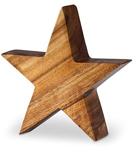 levandeo Stern Holzstern Akazie 15cm Akazienholz Braun Natur Dekoration Tischdeko Holzdeko Unikat