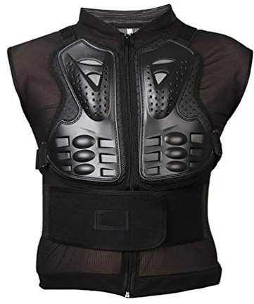 LucaSng Motorrad Rüstungs Radfahren Schutz Westen Motocross Protektorenjacke mit Rückenprotektor, Schutzausrüstung Berg Skaten Rüstungs Brustpanzer für Herren und Damen (Schwarz, 3XL)