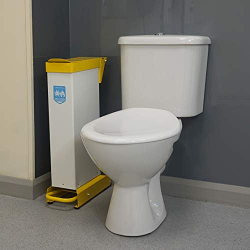 Office Needs Direct Slimline Anti-microbial Steel Sanitary Bin and Nappy Bin Foot Pedal Operated 28 Litres