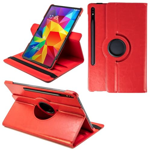 COOVY® 2.0 Custodia per Samsung Galaxy TAB S7 + plus 12.4 SM-T970 SM-T975 SM-T976 SMART 360° GRADI DI ROTAZIONE COVER SUPPORTO PROTEZIONE CASE Auto Sveglia/Sonno | rosso