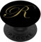 Monogramm Buchstabe R Gold und Schwarz PopSockets mit austauschbarem PopGrip