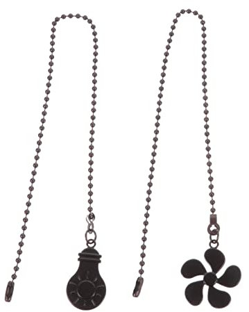 minkissy Deckenventilator Zugkette Metallperlen Kugel Kette Verl?ngerung Deckenleuchte Fan Kette für Badleuchte Deckenleuchte Deckenlampe 2 Schwarz Nachttischlampe Zugschalter