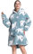 JOJJJOJ Übergroße Hoodie-Decke mit riesiger Tasche bequeme Sherpa Fleece Decke Kapuzenpullover warmes Sweatshirt Bademantel für Damen Herren Teenager Geschenk