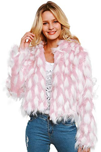 TRIGLICOLEUM Kunstfell Felljacke Damen Kurz Winterjacke Kunstpelz Mantel Kapuzenjacke Winter Pelzmantel Wintermantel Mit Kapuze Faux Pelz Jacke Warme Pelzjacke Fellmantel Outwear S-3XL