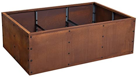 ESTEXO Hochbeet Pflanzkasten Edelrost Blumenkasten Pflanzbeet Blumenbeet Beet Stahl Pflanzkübel Blumenkübel Gartenbeet 120x80x40 cm