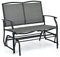 COSTWAY 2-Person Outdoor Glider Bench, Patio Double Swing Gliding Chair Loveseat, Steel Frame Fabric Garden Relax Rocking Chair for Balcony, Porch, Backyard and Poolside (Grey)