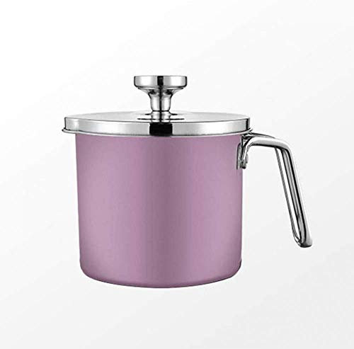 YZJSSL 1,3 l Speiseöllagerung Fetthalter, Fettölsiebbehälter mit Filter für Fritteuse, pflanzliches Olivenöl,-Pink