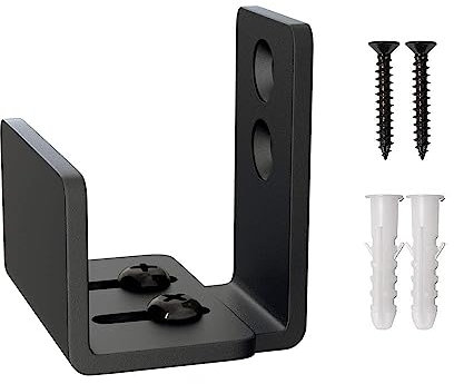 Yahpetes Sliding Barn Door Bottom Floor Guide Black Sliding Door Guide (Adjustable, 1 Pcs)
