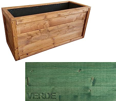 TOTAL WOOD 2012, Jardinera en Madera Vidrio, Modelo Elisa, para Plantas con Vaina Interior, Jardinera para Exterior, Complemento de Mobiliario, Made in Italy También a Medida (70x40x40, Green)