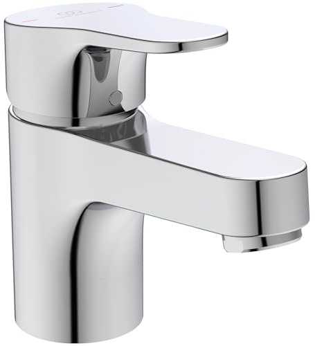 Ideal Standard BD393AA Cerabase Waschtischarmatur H60, mit Zugknopf-Ablaufgarnitur, Ausladung 10,6 cm, Chrom