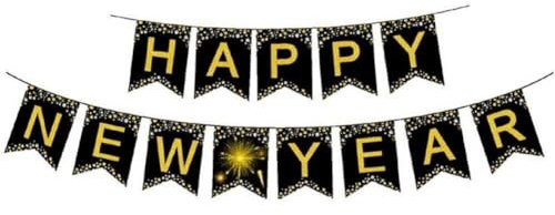 Frohes Neues Jahr-Banner Papier-Neujahrs-Wimpelkette Banner-Girlande Frohes Neues-Party-Schild für Zuhause Party-Dekoration