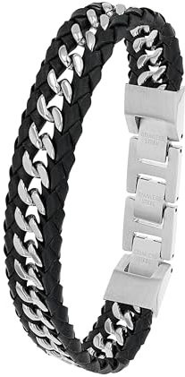 JOOP! Armband Edelstahl Herren Armschmuck, 18,5+1,5+1,5 cm, Silber, Kommt in Schmuck Geschenk Box, 2038037