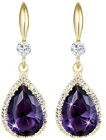 Linawe Ohrringe Gold Schmuck Set Damen, Tropfen Ohrringe Hängend, Modeschmuck Ohrringe, Kristall Ohrhänger Diamant Diamanten Ohrringe Vergoldet, Hängende Ohrringe, Moissanite Ohrringe