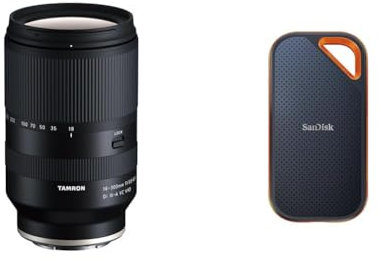 TAMRON - 18-300mm F/3.5-6.3 Di III-A VC VXD - Zoom lens for APS-C mirrorless Sony cameras & SanDisk 2TB Extreme PRO portable external SSD, up to 2000 MB/s, read and write speeds USB-C