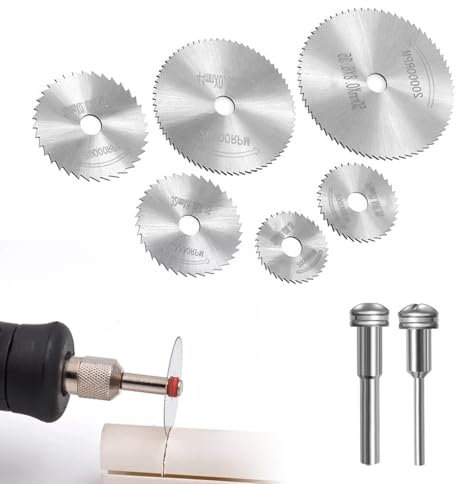 8Pcs HSS Cutting Discs for Dremel Rotary Tool, Steel Saw Blades with 1/8 Mandrel, High-Speed Rotary Tool Accessories for Cutting Wood, Plastic, Metal, and Stone