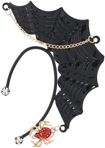 CIYODO Pendiente Gótico de Metal con Diseño de Alas de Araña sin Perforaciones con Clip Delicado Y Encantador para La Moda Gótica Adecuado para Mujeres para Halloween Boda 1 Pieza