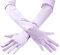 JUNART Lange Satin-Handschuhe, elegante Ellenbogen-Handschuhe für Opernparty, Hochzeit, Abendkleider, Karnevalskostüm, Tanz, Hellviolett, 1 Paar, Einheitsgröße