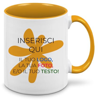 Teetaly Tazza Personalizzabile colorata In Ceramica (Arancione)