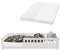 Juskys Kinderbett Naya - 90x200 cm Bett mit Matratze, Rausfallschutz & Lattenrost - Holz Bodenbett für Kinder 3-10 Jahre - Bettgestell Weiß