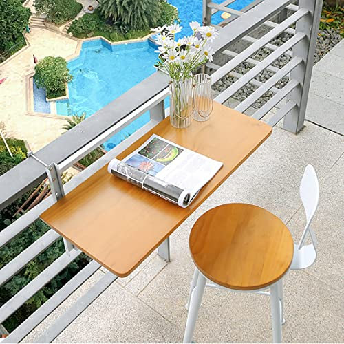 Outdoor Klapptisch Balkontisch Verstellbar Wandmontage Beistelltisch für Terrasse und Balkon
