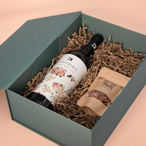 Weinbox Spanien mit Bio Walnüssen - Premium Geschenkset mit Garnacha Weißwein von La Sastreria, Perfekt für Weinliebhaber und besondere Anlässe