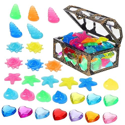 VICASKY 1 juego de diversión la decoración de fiesta en la piscina fiesta de la piscina piedras preciosas cara para festivales flotantes para adultos diamantes falsos piedras preciosas cofre del