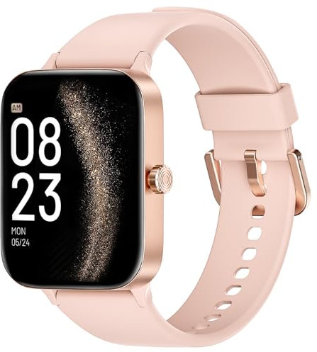KIUVKAS Smartwatch Uomo Donna, 1.95 Full Touch Screen Smartwatch con Effettua/Risposta Chiamate, Fitness Tracker con Pressione Sanguigna e Monitor Sonno, 140+ Sport Step Counter per Android iOS
