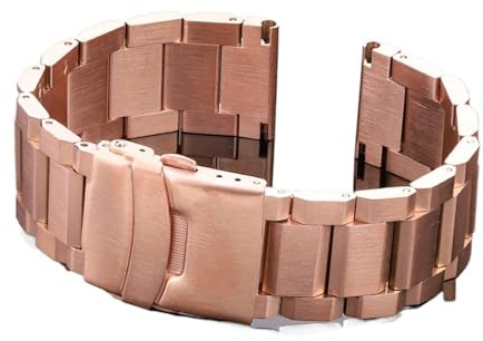 GIUNAJIA NASUNJIA Bande de montre en acier inoxydable Femmes hommes Métal Watchband Link Bracelet 18mm 20mm 22mm Accessoires 24mm Argent Rose Gold noir(Rose Gold,18mm)