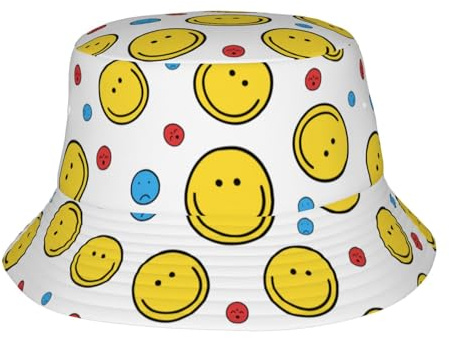 Fischerhut mit Smiley-Gesicht, Sommer, Strand, Reisen, Wandern, Fischerhut für Damen und Herren