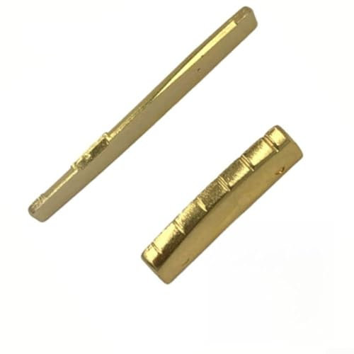 Gitarrensattel für Akustikgitarre, Messing, mit ergänzendem Steg, ideal für Saitenspieler (43 + 72 mm)