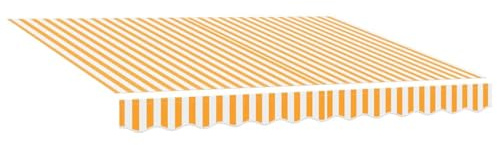 vidaXL Markisenersatzstoff Gelb und Weiß 235 x 195 cm Polyester